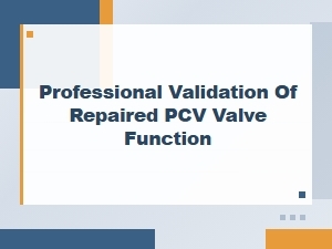 Validating Pcv Valve Repair Performance